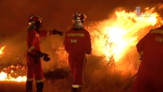 Extinción de incendio forestal en Villardiegua de la Ribera, Zamora. 22 de agosto de 2013