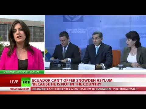 Ecuador can't grant Snowden asylum as he's not o image