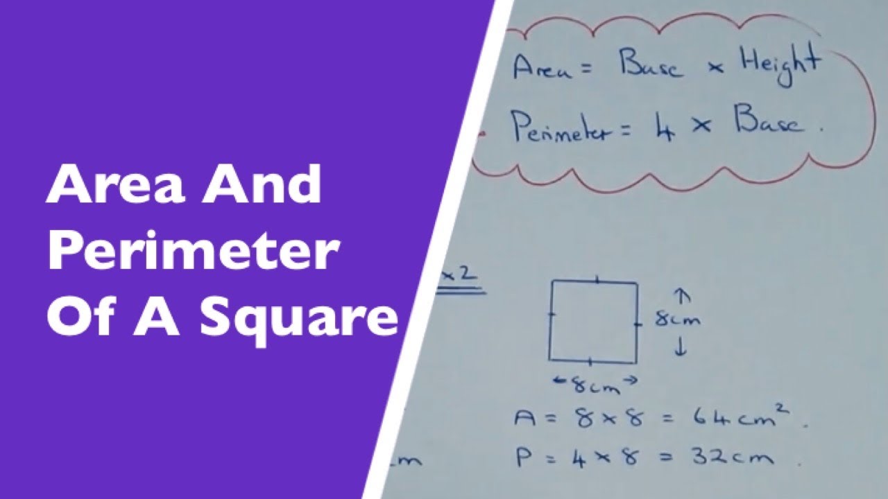 How To Find The Area And Perimeter Of A Square. YouTube