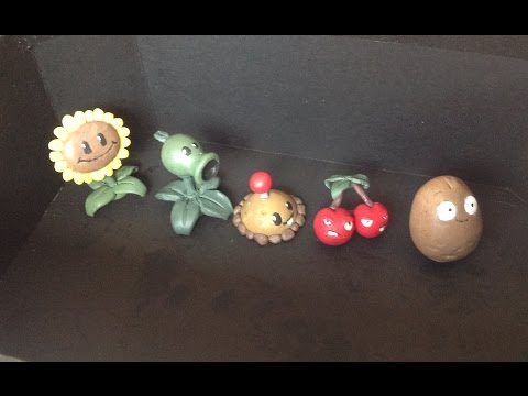 Растения против зомби поделки из пластилина