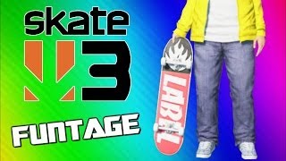 Skate 3 Funny Moments - Wipeouts, Tornado, Hall of Meat, Coffin, Flying Banana, Slam Dunk!