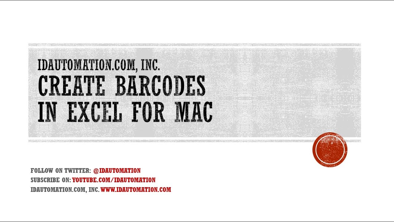 How to Create Barcodes in Microsoft Excel for Mac 2004 & 2011 - YouTube