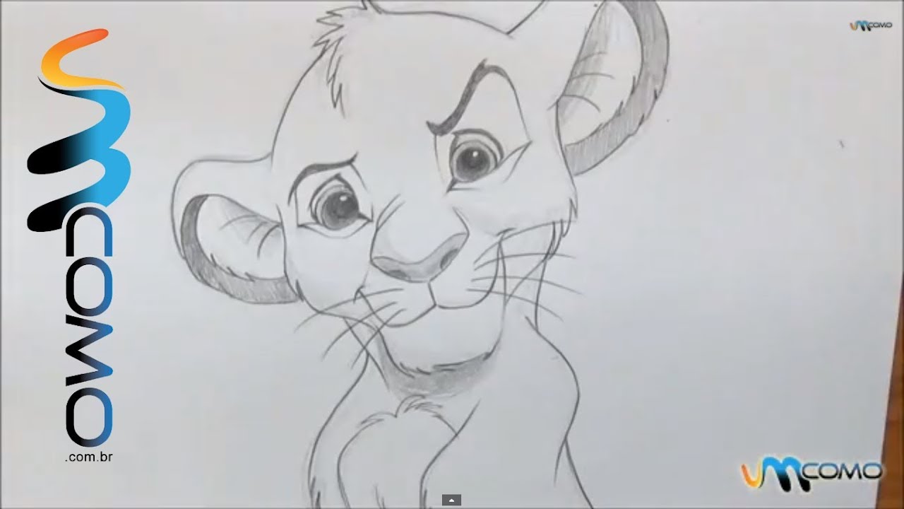 Como desenhar o Rei Leão (Simba) - YouTube
