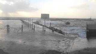 Tempête le 1er février 2014 - Le Conquet : son havre, son port - Finistère - Grosse mer - submersion