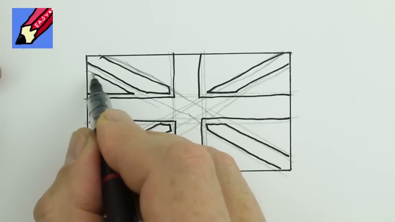 how to draw the British Flag RealEasy Union Jack YouTube