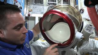 Astronaut Chris Cassidy Shows Off Faulty Spacesuit (Part 1)