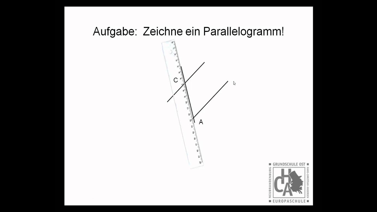 Parallelogramm mit Geodreieck zeichnen - YouTube