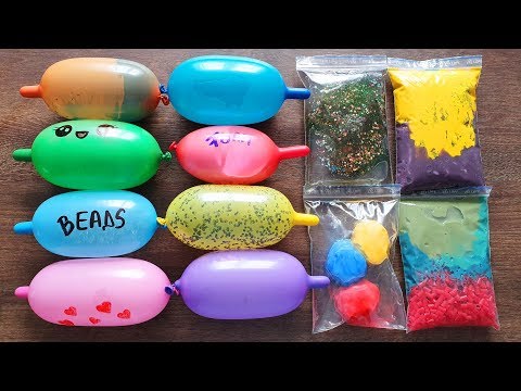 Making Slime with Funny Balloons and Slime Bags