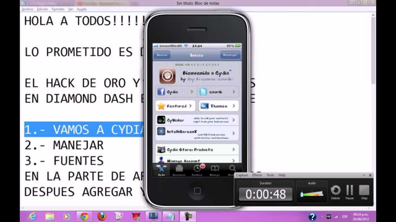 HACK DE ORO Y VIDAS INFINITAS DE DIAMOND DASH EN IPHONE - YouTube