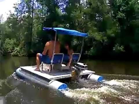 Mini Pontoon Boat On Perdido River - YouTube