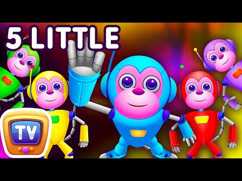 Five Little Monkeys Jumping On The Bed | Part 2 - The Robot Monkeys | ChuChu TV Kids Songs