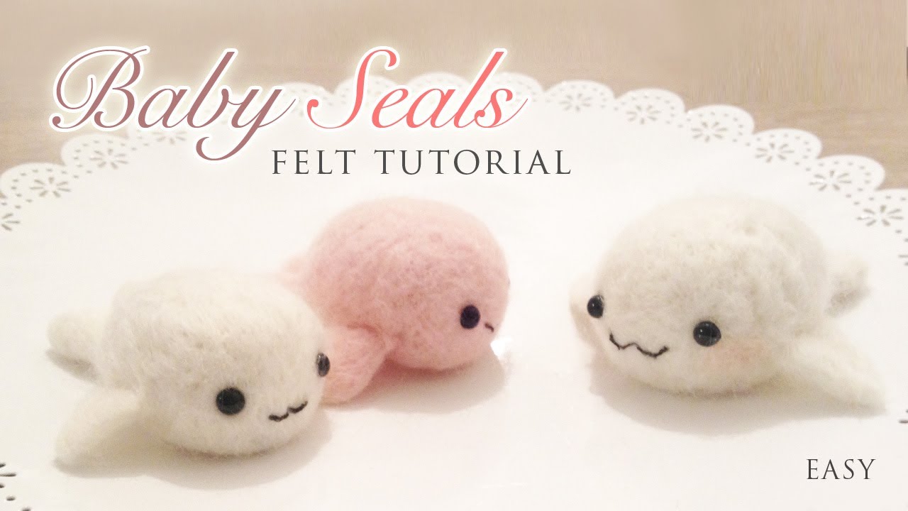 Making Baby Seals with Needle Felt - Easy Kawaii Craft Tutorial - YouTube