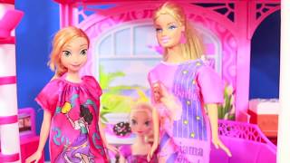 Barbie GOES CRAZY Pajama Fashion Show Frozen Princess Anna Elsa Part 2 AllToyCollector