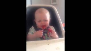 CUTE IRISH BABY EATING STRAWBERRY