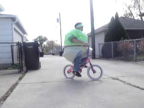 Fat man rides a bike - YouTube