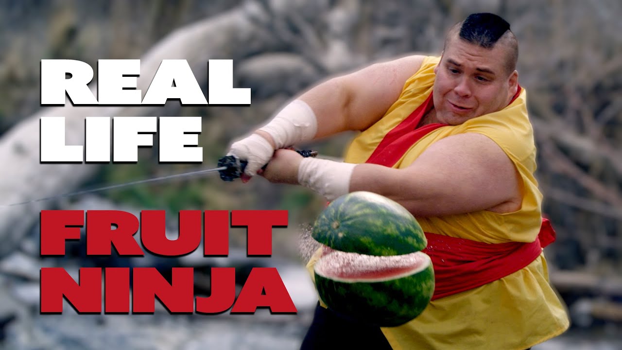 Fruit Ninja in Real Life to Dubstep! YouTube