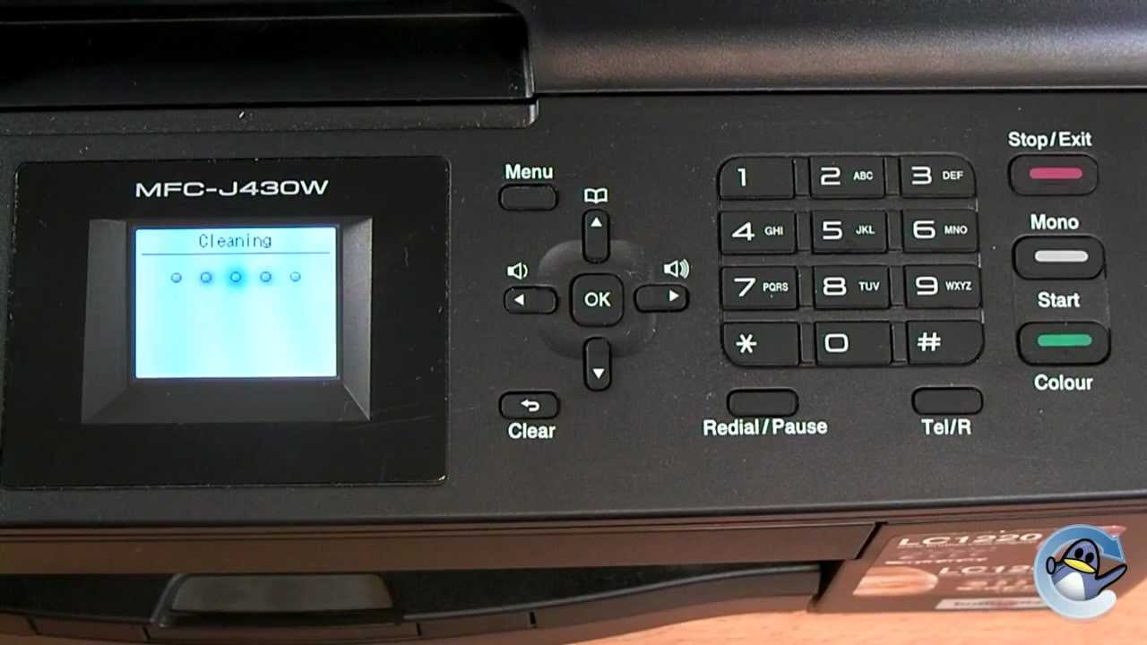 How to do Head Cleaning on a Brother MFCJ430W Printer YouTube