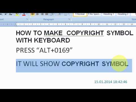 how to find the copyright symbol on keyboard