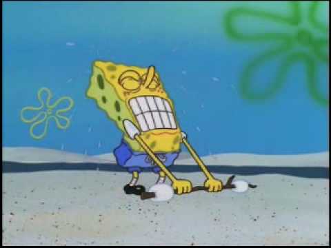 Spongebob tries to lift marshmallows as I play fitting music - YouTube
