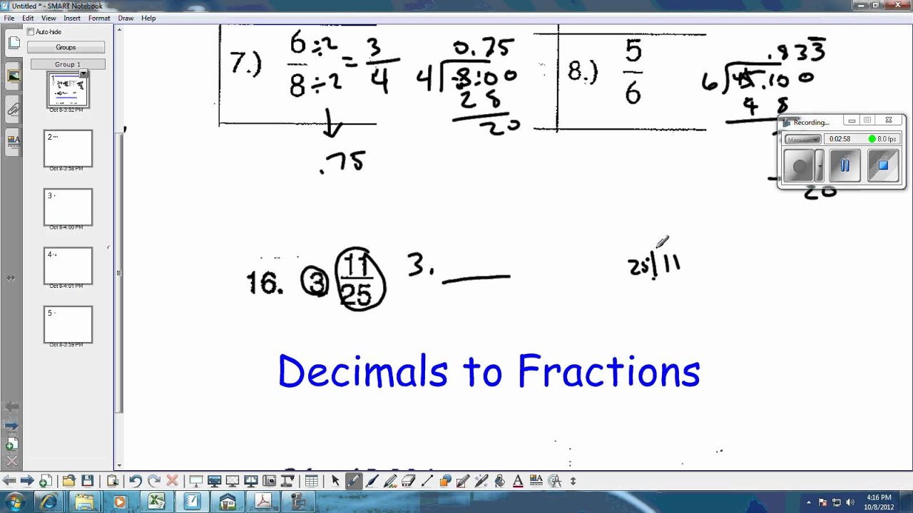 Decimal-Fraction Conversion - YouTube