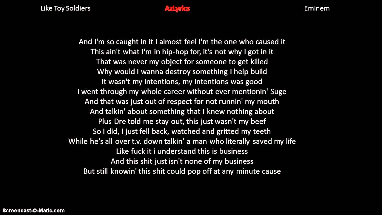 EMINEM LIKE TOY SOLDIER LETRA eminem like toy soldier letra: