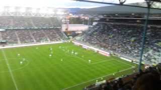 asse - lorient 20 octobre 2013 magnifique chant kop nord kop sud se répondent assis debout