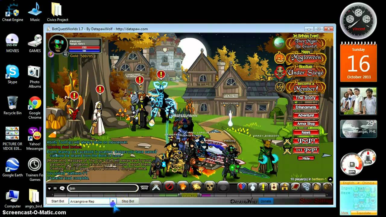 Aqw= New Bot Quest Worlds 1.7 - YouTube