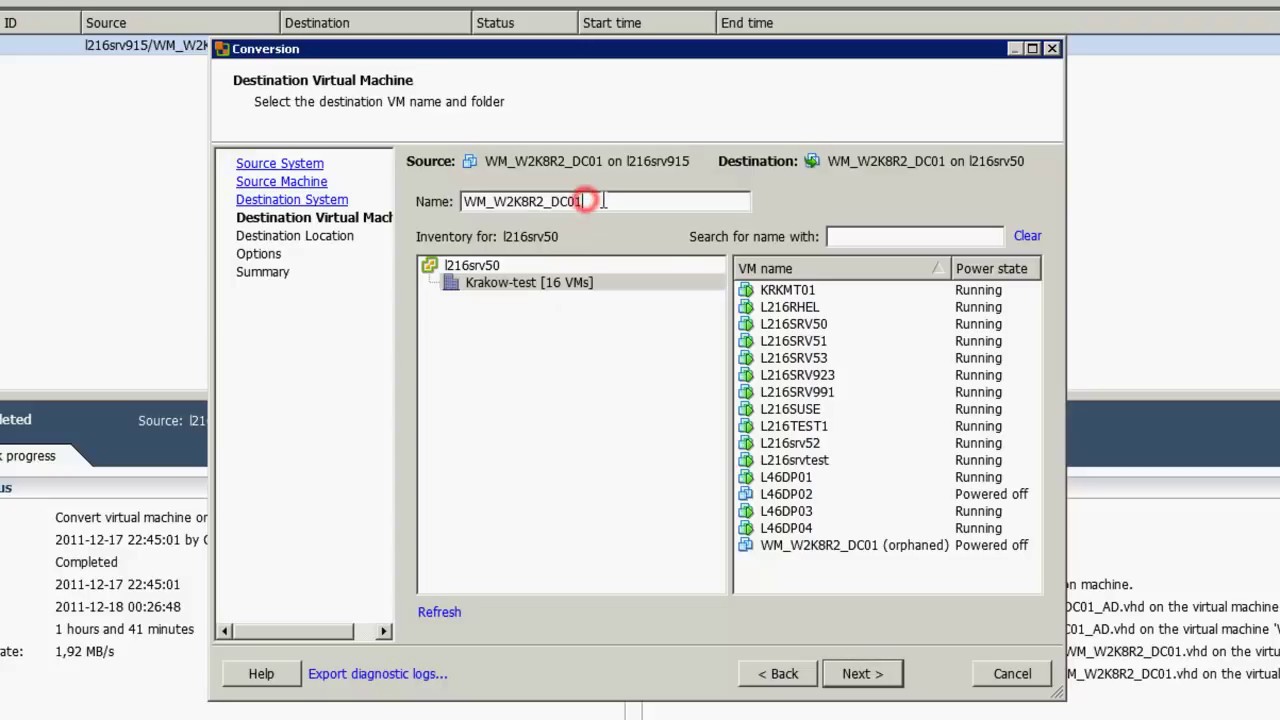 ... conversion - Hyper-V to VMware ESXi using VMware converter - YouTube