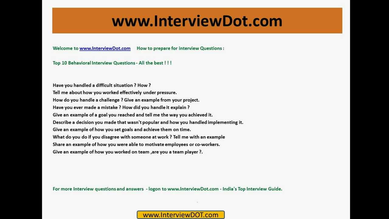 difficult situation examples for interviews
