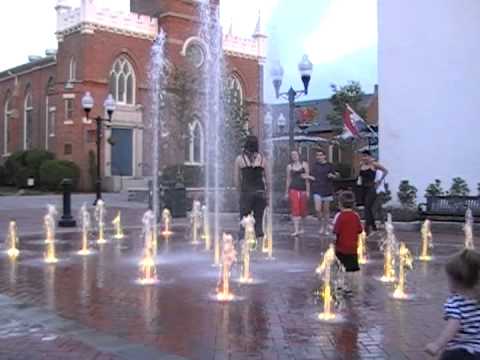 Having Fun at the New Winchester Pedestrian Mall Splash Pad - by Augusta Aquatics