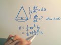 Related Rates #2 Using Cones