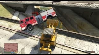 マイク音入れ忘れ【GTA5】消防車が体当たりしてきたから川に落とした!!