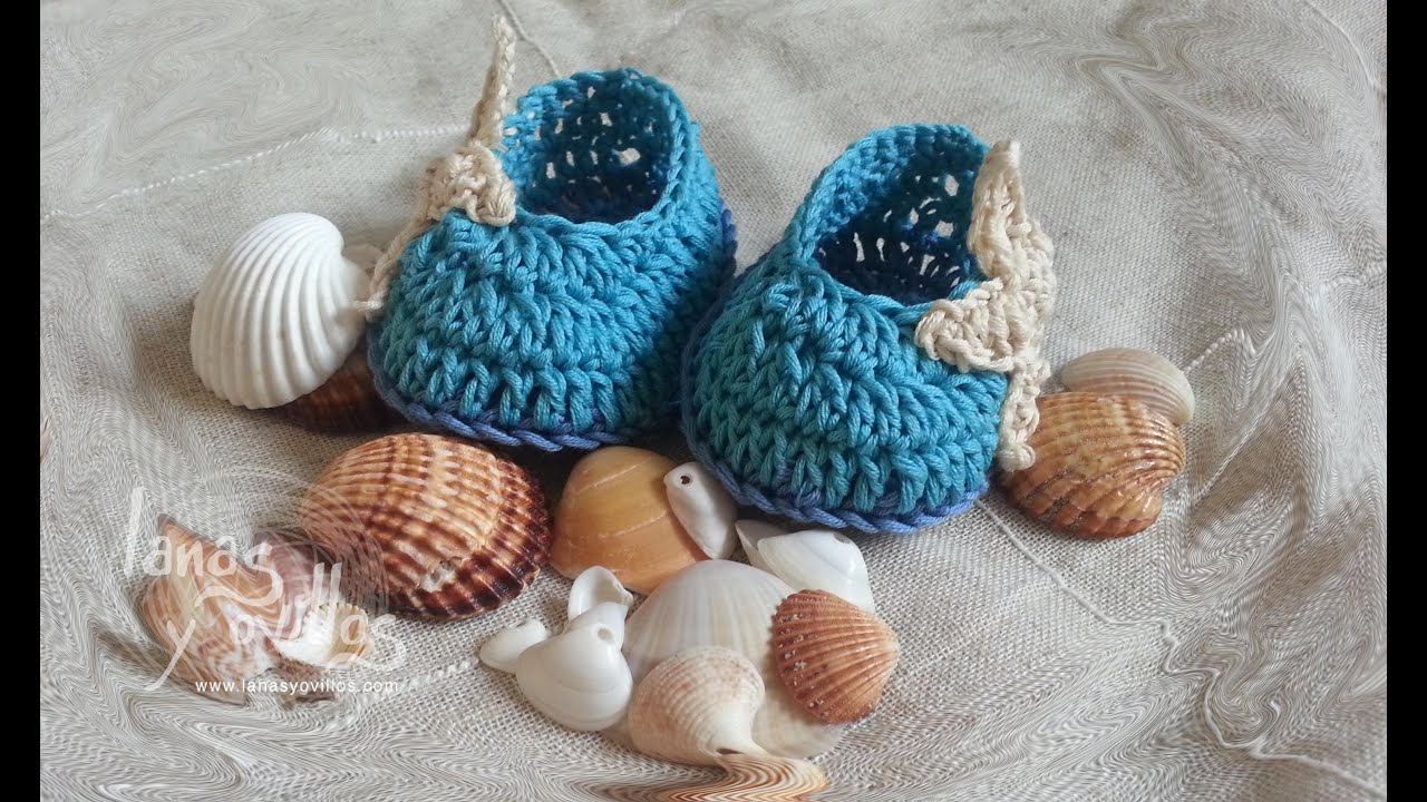 Tutorial Sandalias BebÃ© Crochet Baby Shoes (English