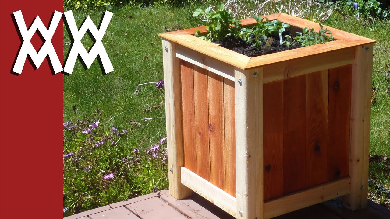 Build an easy, inexpensive wood planter box - YouTube
