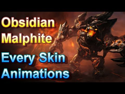 Obsidian Malphite - Every Skin Animations - League of Legends - YouTube