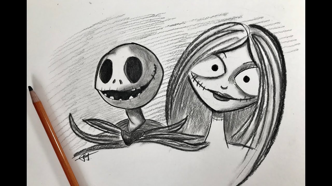 Speed drawing: Jack and Sally from.