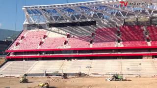 Obras en San Mamés, 9 de agosto. Trabajos en el terreno de juego