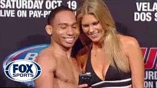 Dodson takes selfie with Octagon girl