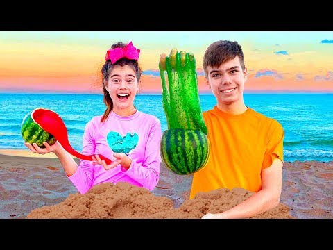Nastya and Artem - active games for children on the street