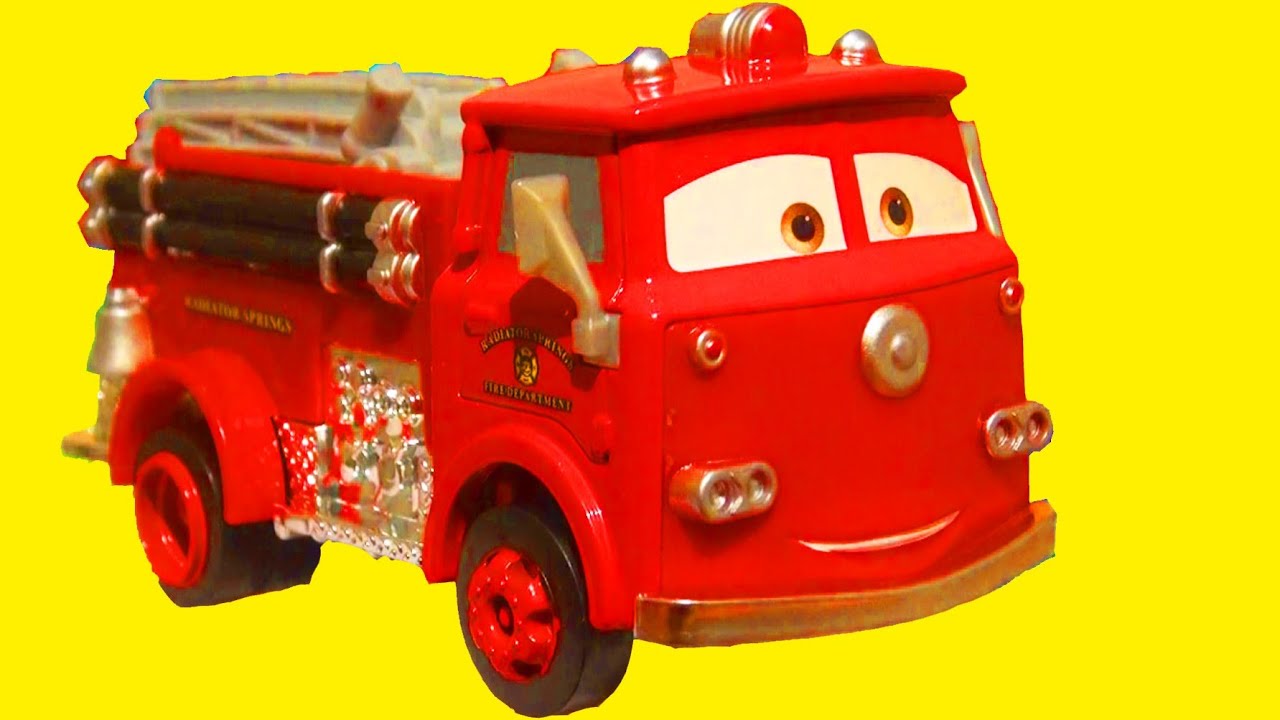 Disney PIxar CARS 2 RED Fire Truck Deluxe Diecast Cars Toy Review Fire