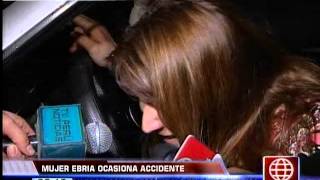 América Noticias: Mujer ebria causó accidente de tránsito y protagonizó escándalo en la vía pública