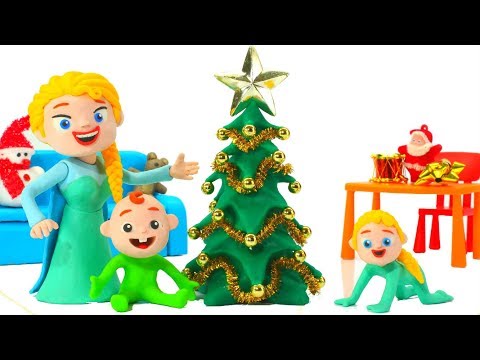 FUNNY KIDS DECORATE THE TREE ❤ Play Doh Cartoons For Kids