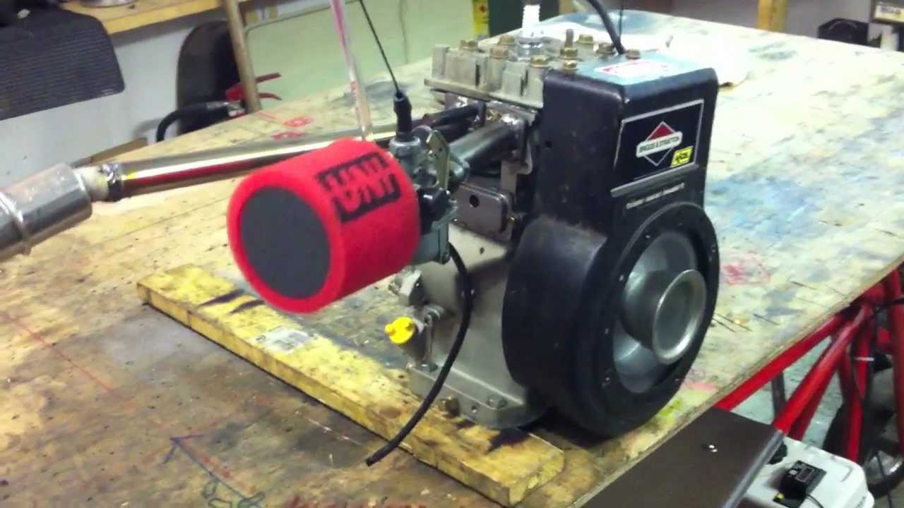 Briggs & Stratton 5HP Mini Drag Bike Engine Start Up YouTube