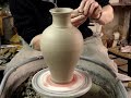 Making Throwing a Greek Roman Amphora vase potters wheel demo how to throw clay pottery technique