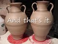 Making Throwing a Greek Roman Amphora vase potters wheel demo how to throw clay pottery technique