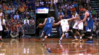 Ricky Rubio Drops the Backwards, One-Armed Circus Shot