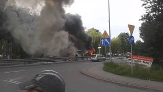 Pożar autobusu Wodzisław Śląski 2014-06-10