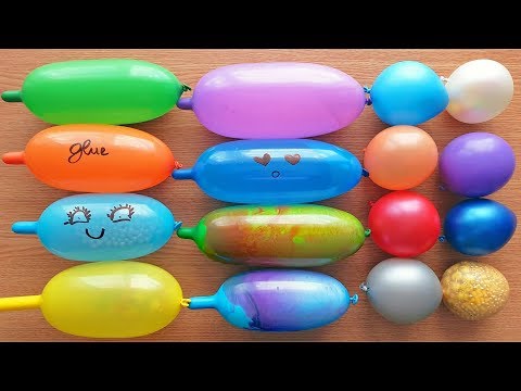 Making Slime With Funny Balloons and Pom Poms -Satisfying Slime Video