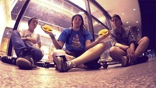 YouTuber beim Longboarden getroffen, Cheeseburger hoch! xD #ungefragt