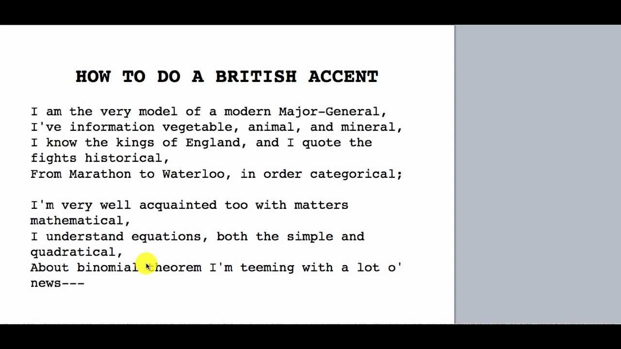 text to improve your british accent